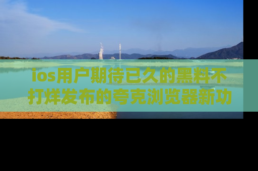 ios用户期待已久的黑料不打烊发布的夸克浏览器新功能上线啦!