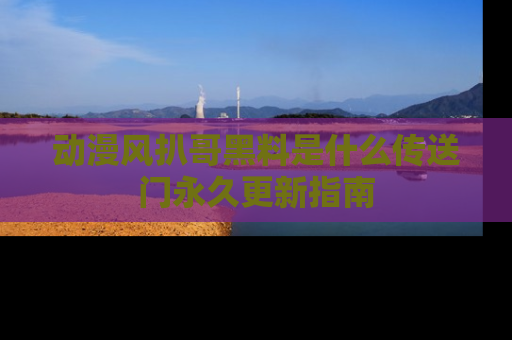 动漫风扒哥黑料是什么传送门永久更新指南