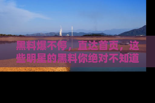 黑料爆不停，直达首页，这些明星的黑料你绝对不知道！