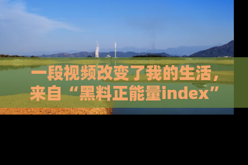 一段视频改变了我的生活，来自“黑料正能量index”的真实分享
